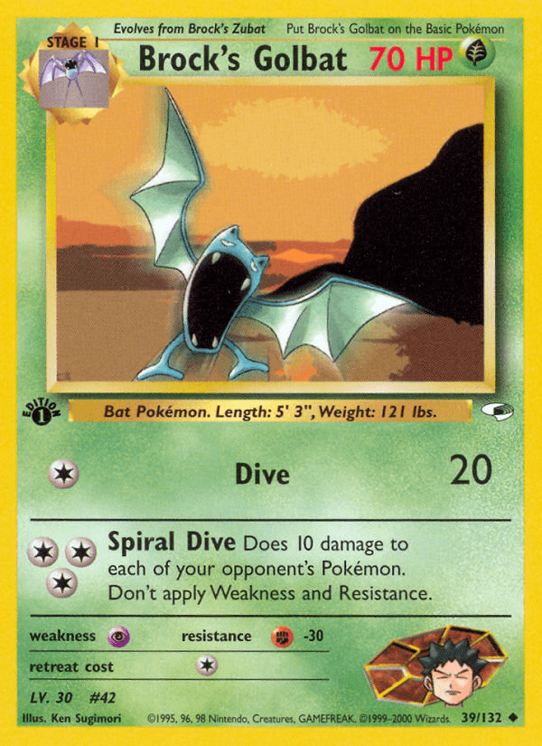 Brock's Golbat artwork — Gym Heroes 39/132