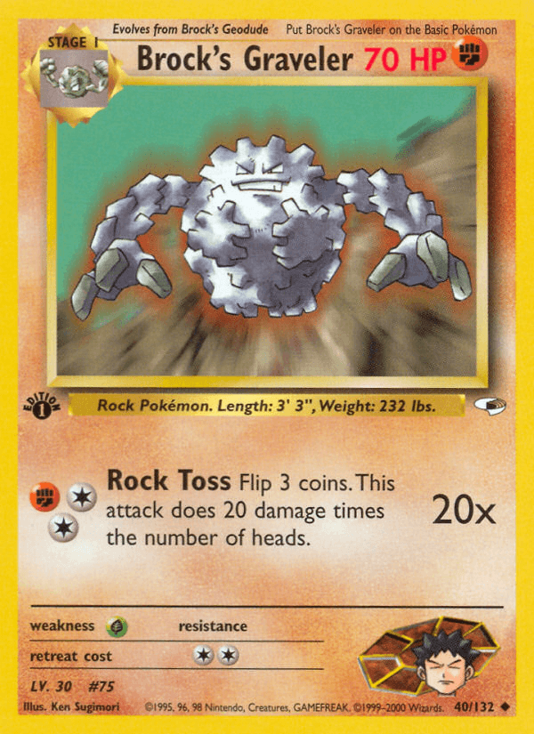 Brock's Graveler artwork — Gym Heroes 40/132