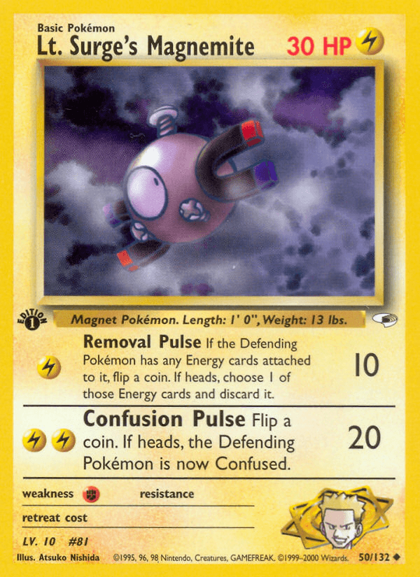Lt. Surge's Magnemite artwork — Gym Heroes 50/132