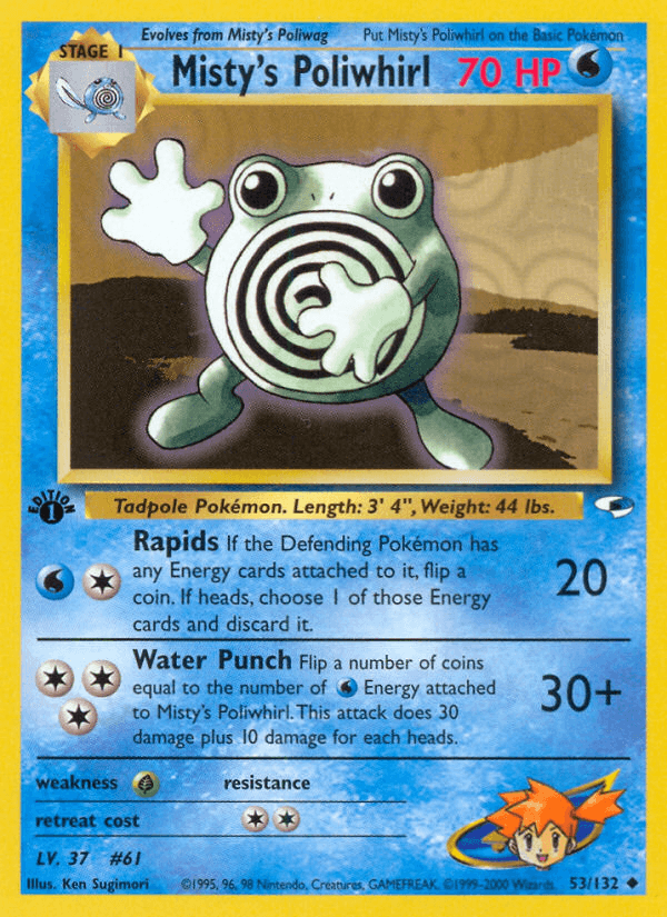 Misty's Poliwhirl artwork — Gym Heroes 53/132