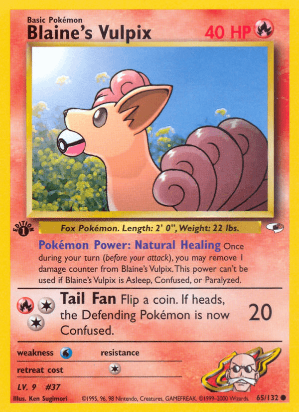 Blaine's Vulpix artwork — Gym Heroes 65/132