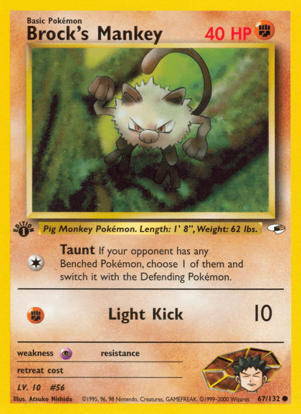 Brock's Mankey artwork — Gym Heroes 67/132