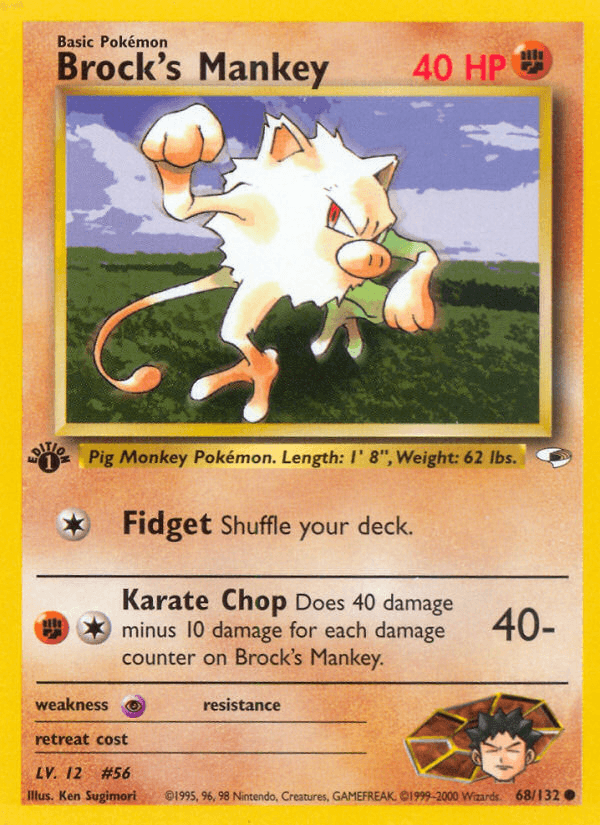 Brock's Mankey artwork — Gym Heroes 68/132