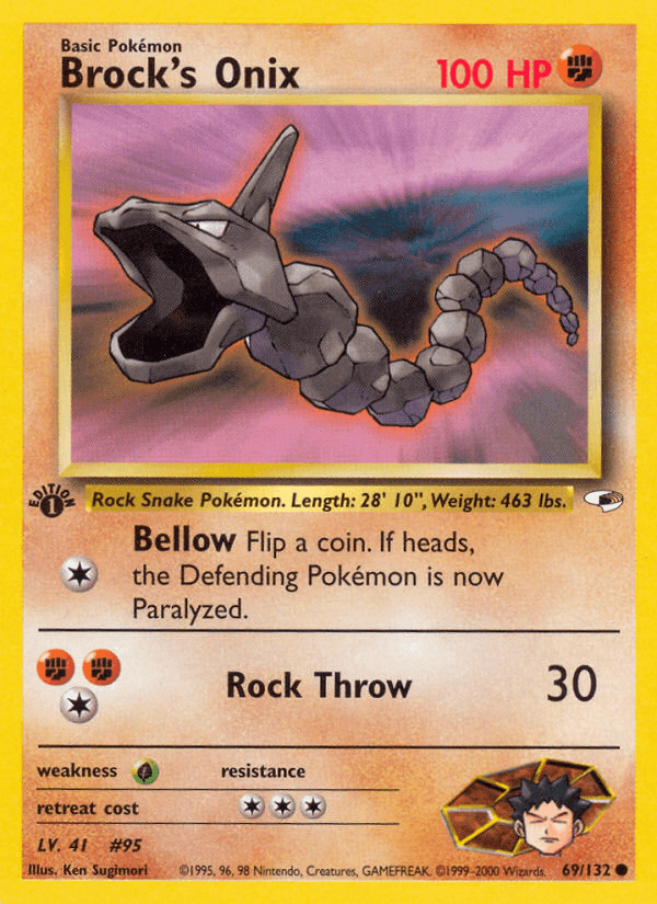 Brock's Onix artwork — Gym Heroes 69/132