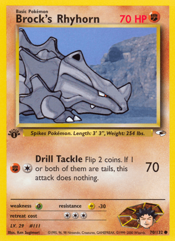 Brock's Rhyhorn artwork — Gym Heroes 70/132