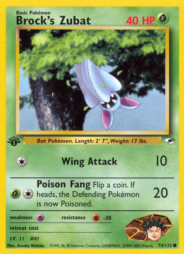 Brock's Zubat artwork — Gym Heroes 74/132