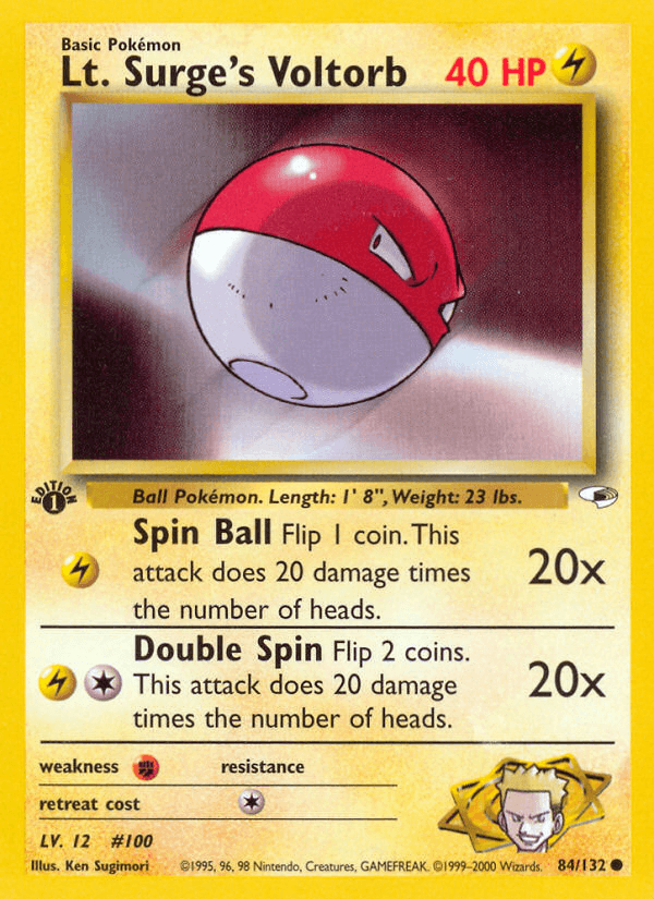 Lt. Surge's Voltorb artwork — Gym Heroes 84/132