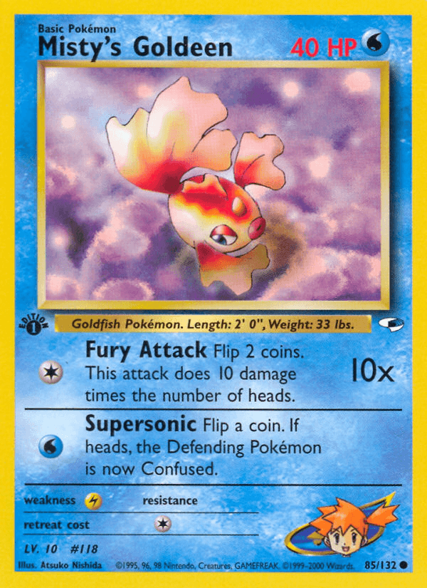 Misty's Goldeen artwork — Gym Heroes 85/132