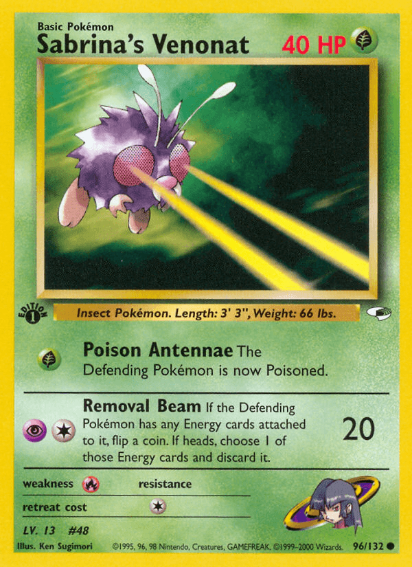 Sabrina's Venonat artwork — Gym Heroes 96/132