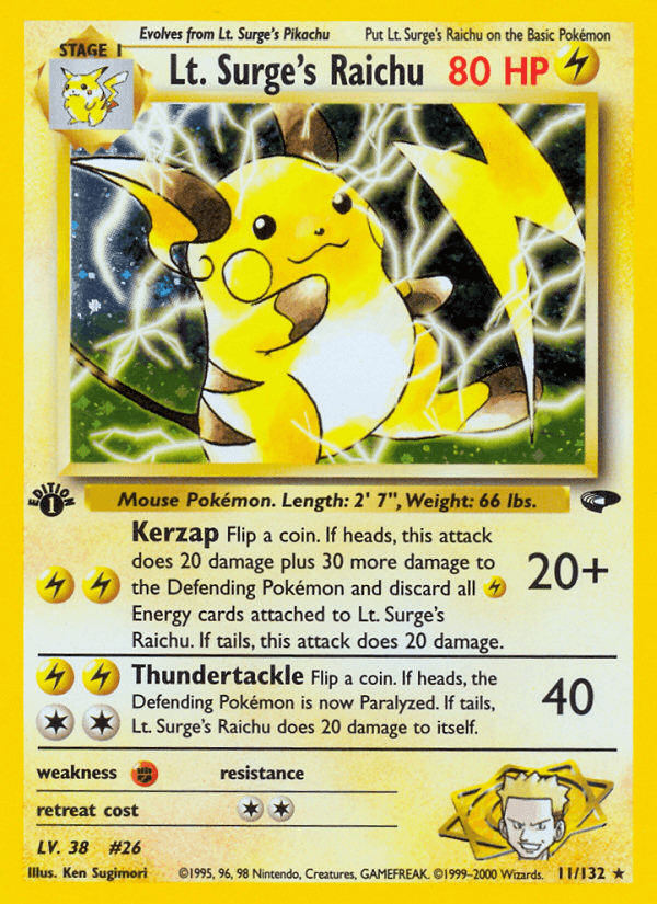 Lt. Surge's Raichu — Gym Challenge 11/132