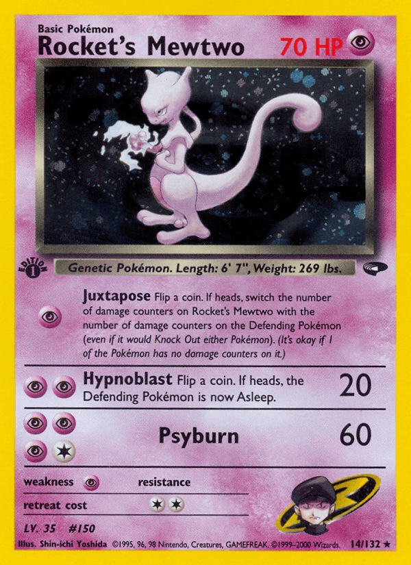 Rocket's Mewtwo artwork — Gym Challenge 14/132