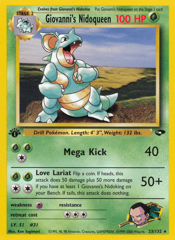 Giovanni's Nidoqueen artwork — Gym Challenge 23/132