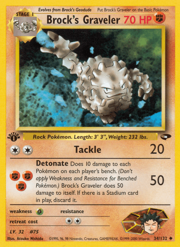 Brock's Graveler artwork — Gym Challenge 34/132