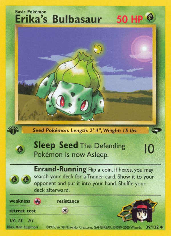 Erika's Bulbasaur artwork — Gym Challenge 39/132