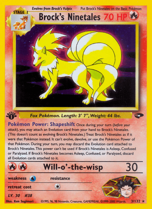 Brock's Ninetales artwork — Gym Challenge 3/132