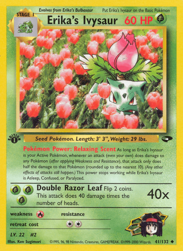 Erika's Ivysaur artwork — Gym Challenge 41/132