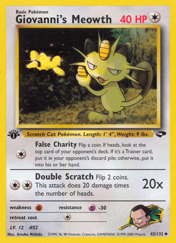 Giovanni's Meowth artwork — Gym Challenge 43/132