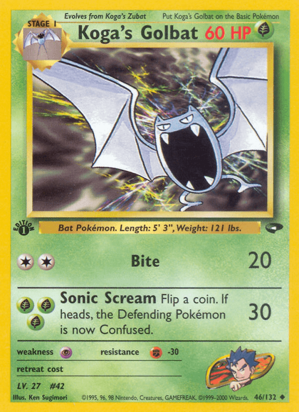 Koga's Golbat artwork — Gym Challenge 46/132