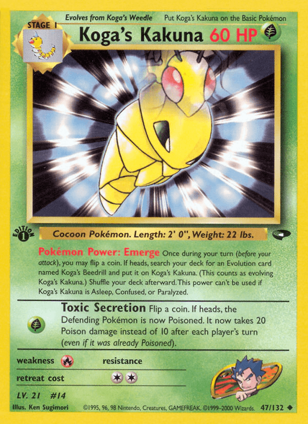 Koga's Kakuna artwork — Gym Challenge 47/132