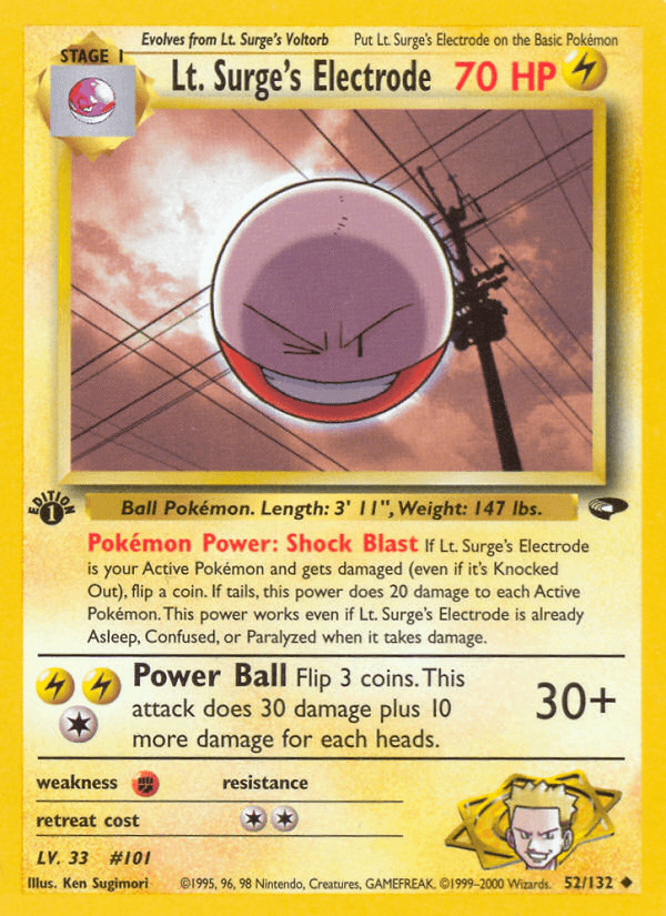 Lt. Surge's Electrode artwork — Gym Challenge 52/132