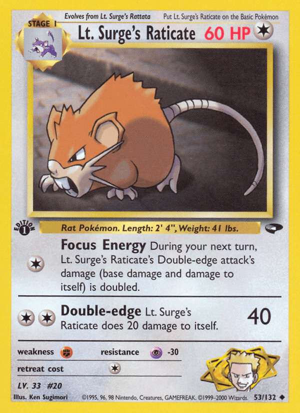 Lt. Surge's Raticate — Gym Challenge 53/132