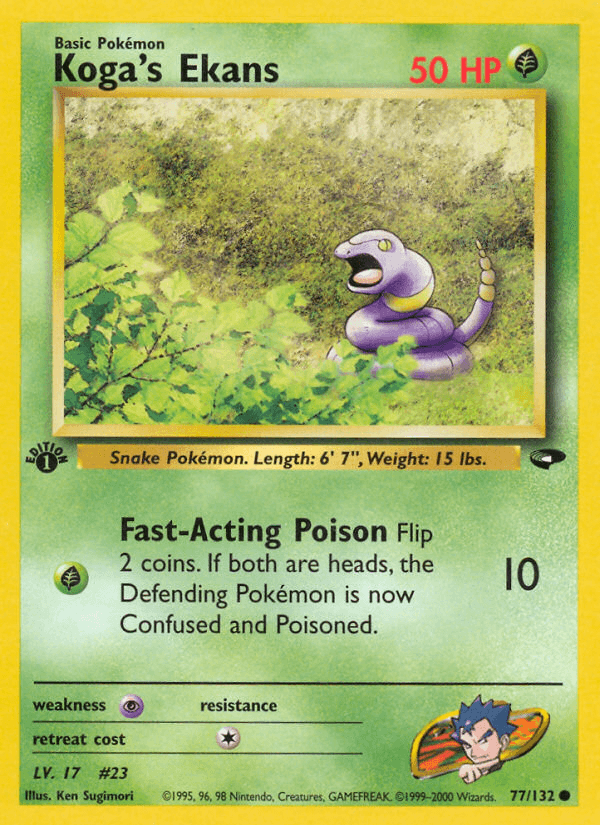 Koga's Ekans artwork — Gym Challenge 77/132