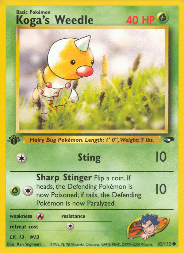 Koga's Weedle artwork — Gym Challenge 82/132