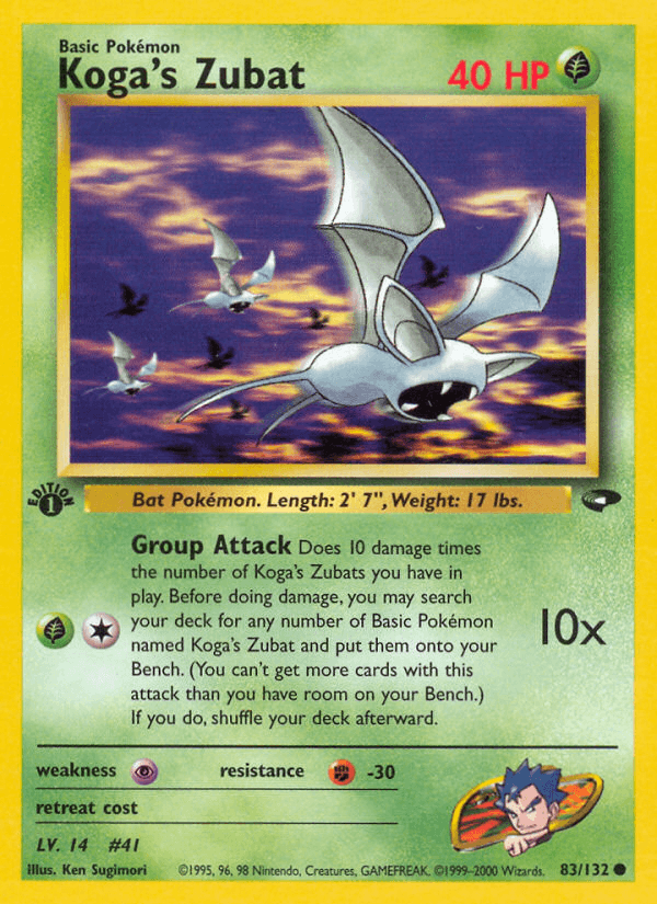 Koga's Zubat artwork — Gym Challenge 83/132