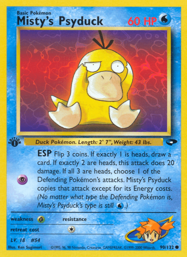 Misty's Psyduck artwork — Gym Challenge 90/132