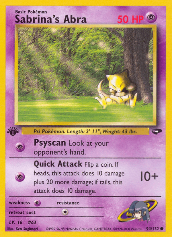 Sabrina's Abra artwork — Gym Challenge 94/132