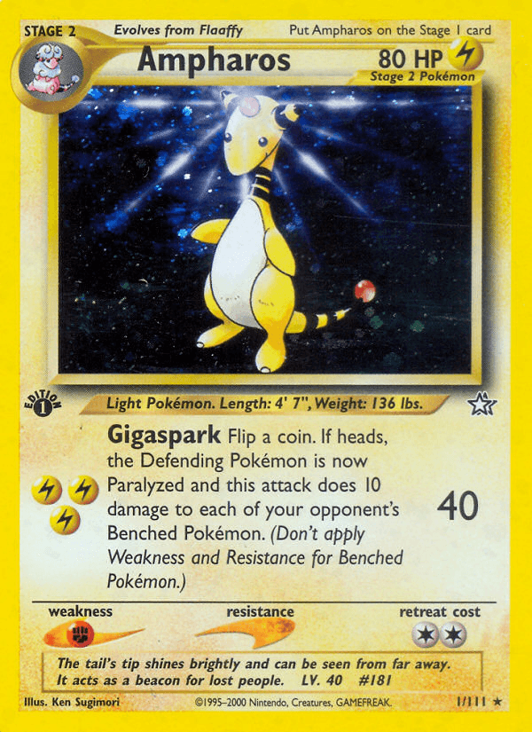 Ampharos artwork — Neo Genesis 1/111