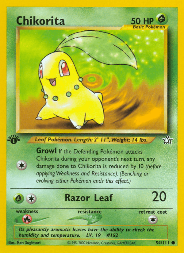 Chikorita artwork — Neo Genesis 54/111