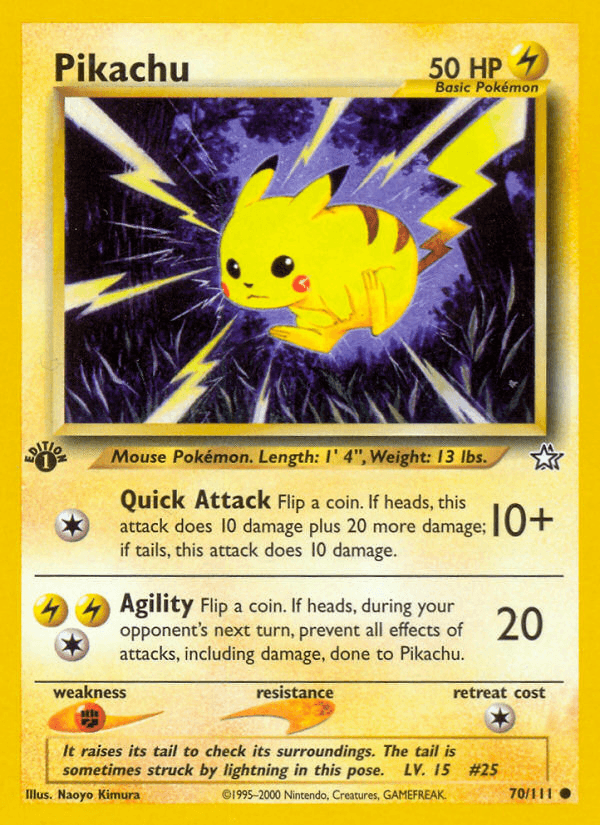 Pikachu artwork — Neo Genesis 70/111