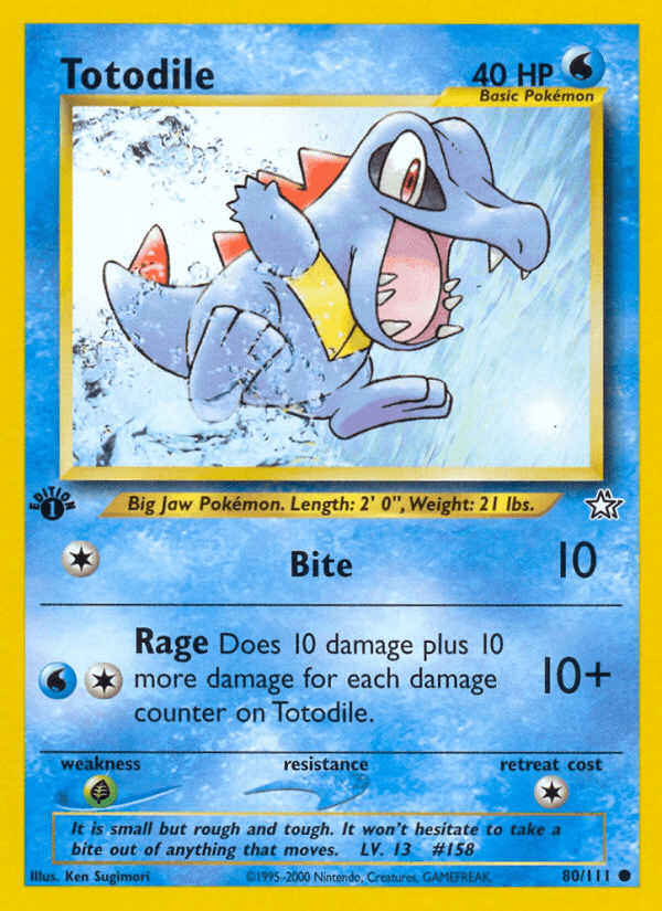 Totodile artwork — Neo Genesis 80/111