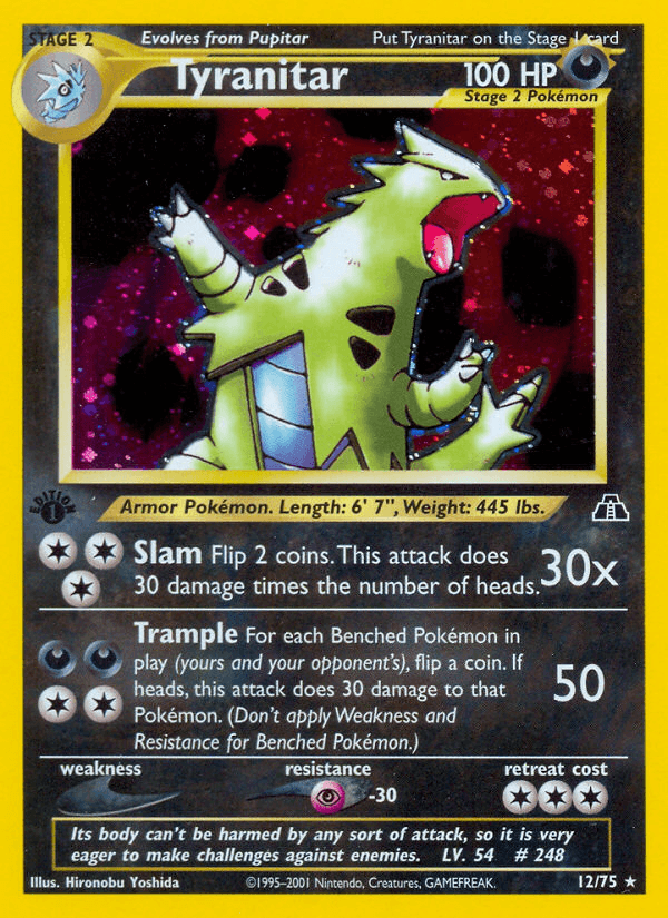 Tyranitar artwork — Neo Discovery 12/75