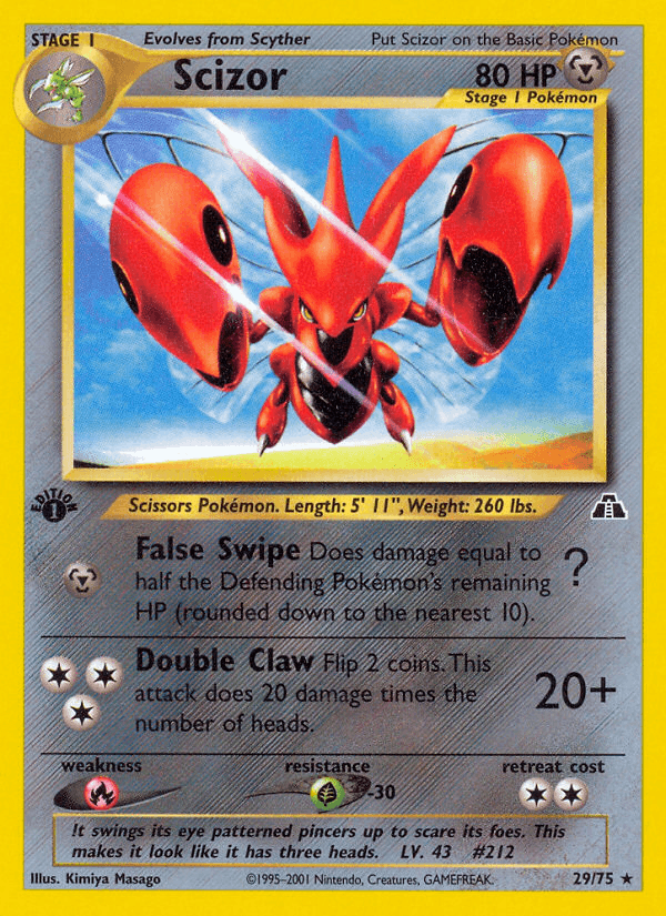 Scizor artwork — Neo Discovery 29/75