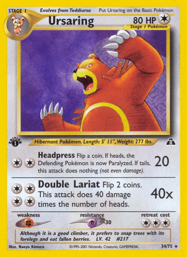 Ursaring artwork — Neo Discovery 34/75