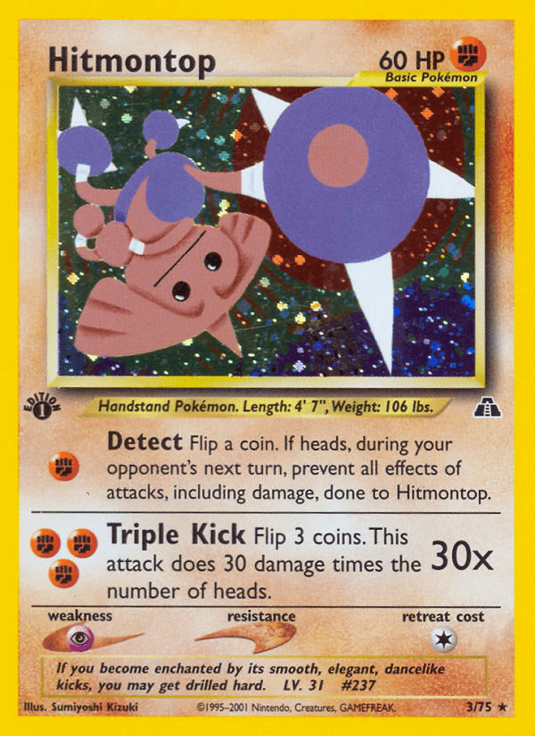 Hitmontop artwork — Neo Discovery 3/75