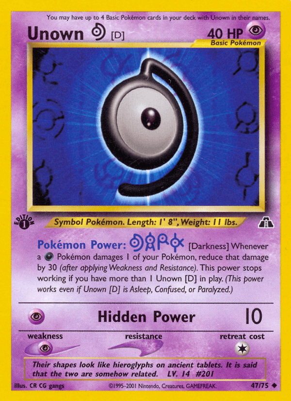 Unown [D] artwork — Neo Discovery 47/75