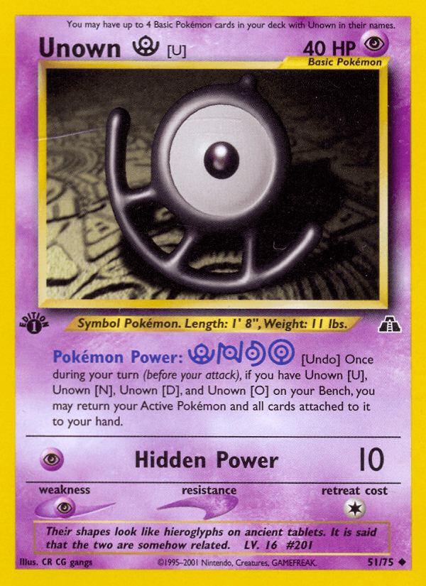 Unown [U] artwork — Neo Discovery 51/75