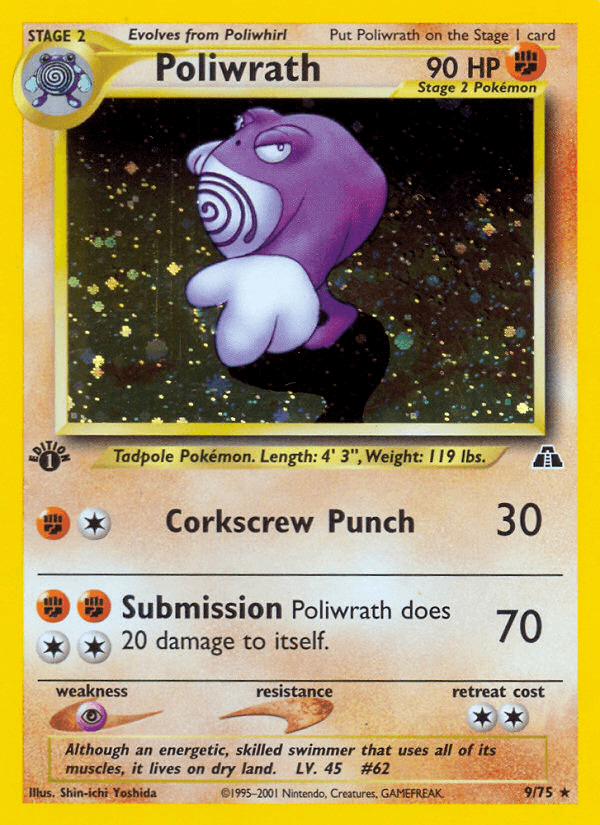 Poliwrath artwork — Neo Discovery 9/75