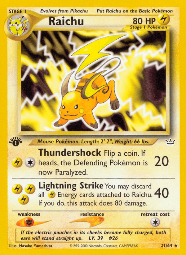 Raichu artwork — Neo Revelation 21/66