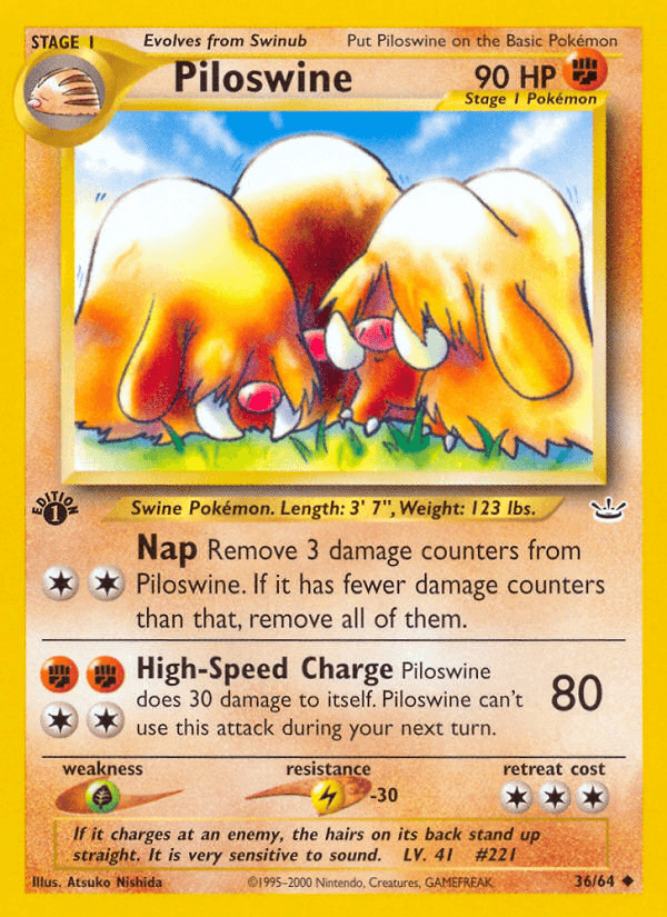 Piloswine artwork — Neo Revelation 36/66