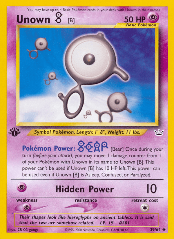 Unown [B] — Neo Revelation 39/66