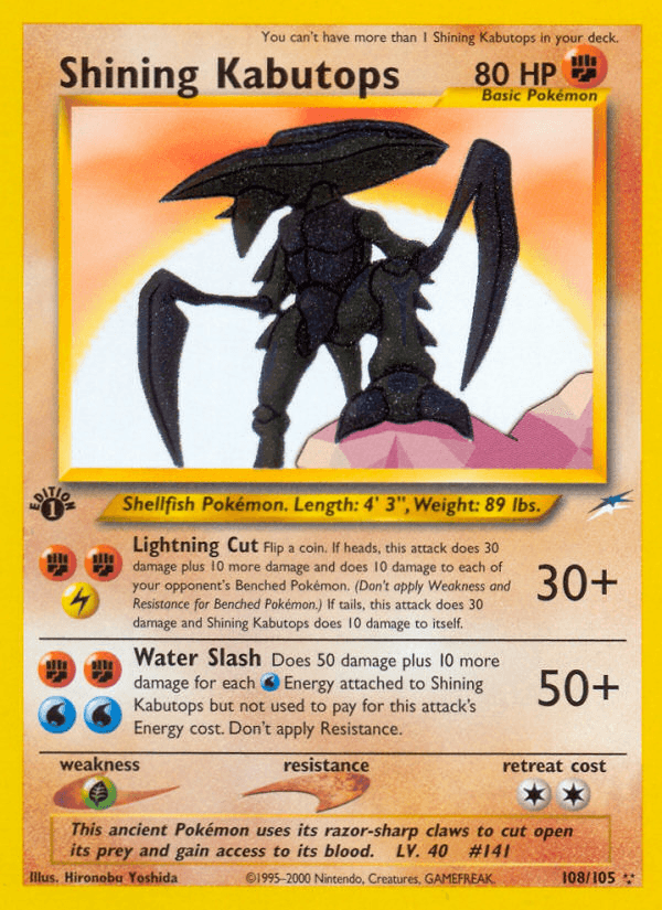 Shining Kabutops artwork — Neo Destiny 108/113