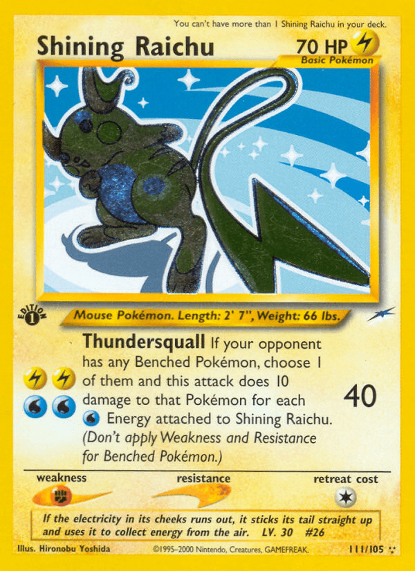 Shining Raichu artwork — Neo Destiny 111/113