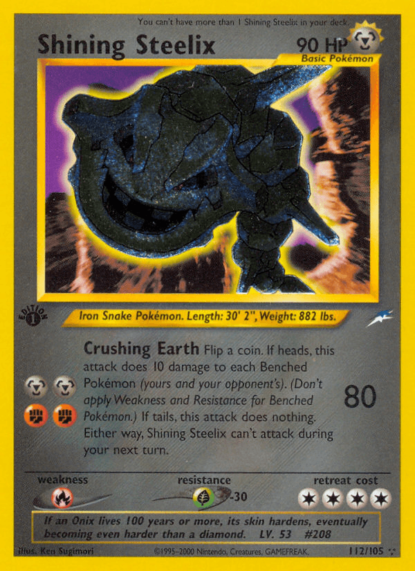 Shining Steelix artwork — Neo Destiny 112/113
