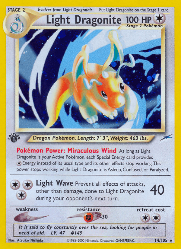 Light Dragonite artwork — Neo Destiny 14/113