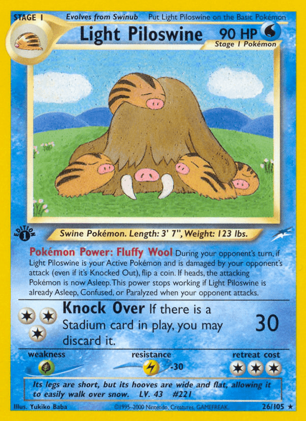 Light Piloswine artwork — Neo Destiny 26/113