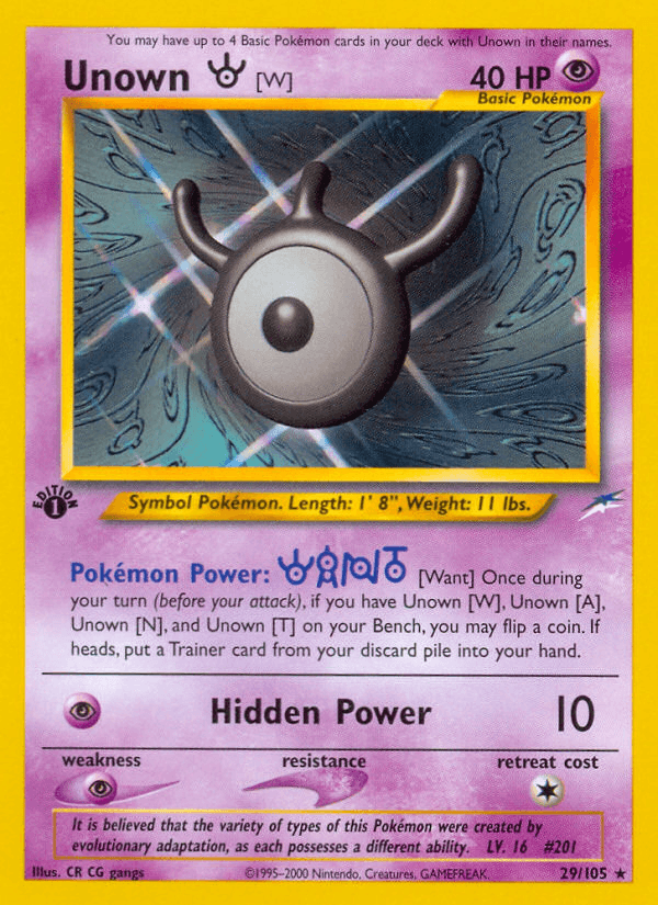 Unown [W] — Neo Destiny 29/113